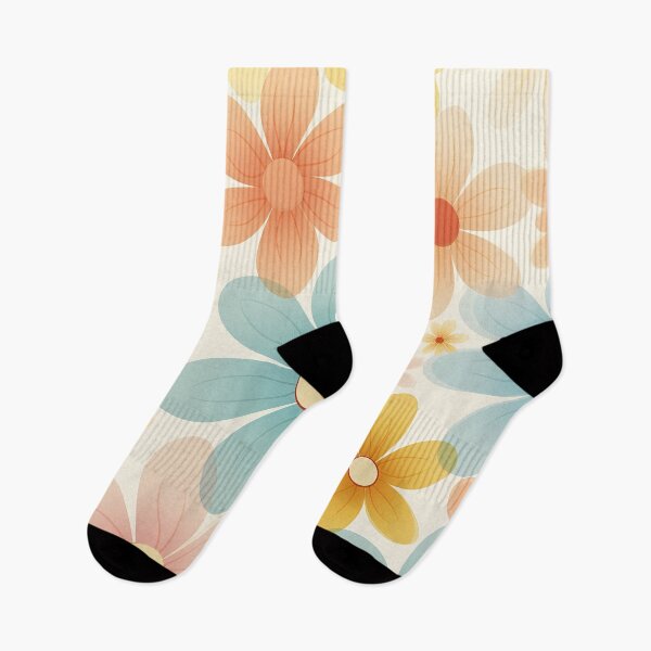Item preview, Soft pastel  cheery doodle daisy retro flowers designed and sold by Inktown.