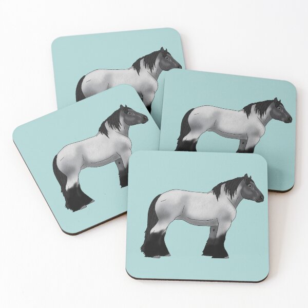 Item preview, Grey Ardennes draft horse, grey horse, roan horse designed and sold by christmas-lady.