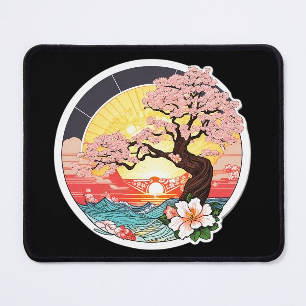 Item preview, Sunset Sakura on the Beach - Ocean Waves Orchids designed and sold by NautiChic.