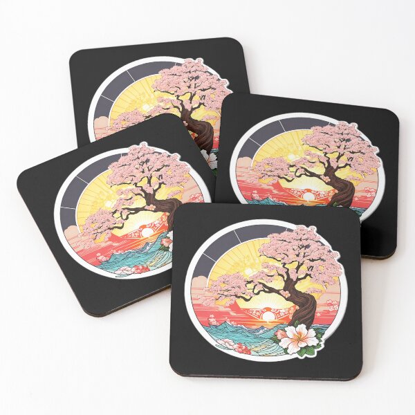 Item preview, Sunset Sakura on the Beach - Ocean Waves Orchids designed and sold by NautiChic.