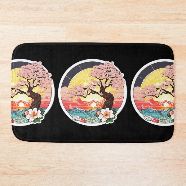 Item preview, Sunset Sakura on the Beach - Ocean Waves Orchids designed and sold by NautiChic.