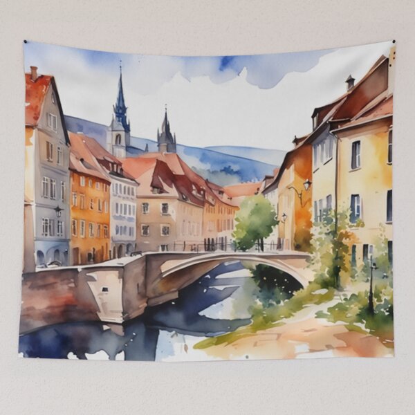 Item preview,  Beautiful Watercolor Europe Landscape 16 designed and sold by Yzakreativ.