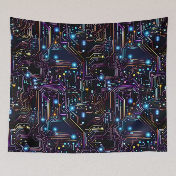 Item preview, Colorful Circuit Board Electronic Futuristic design designed and sold by NikkofTime.
