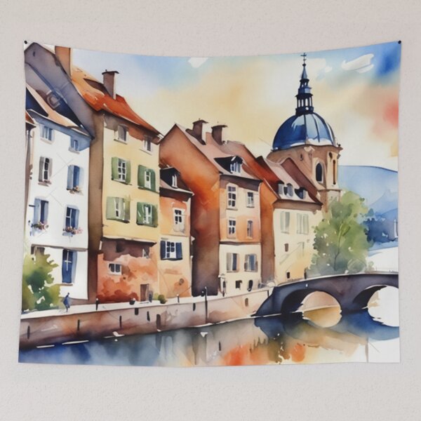 Item preview, Beautiful Watercolor Europe Landscape 17 designed and sold by Yzakreativ.