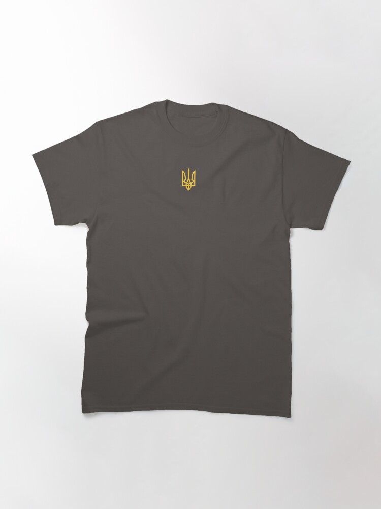 Thumbnail 3 of 7, Classic T-Shirt, Zelensky Yellow Trident Ukrainian President Volodymyr Zelenskyy designed and sold by EugeneUA.