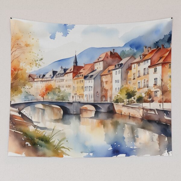 Item preview, Beautiful Watercolor Europe Landscape 22 designed and sold by Yzakreativ.