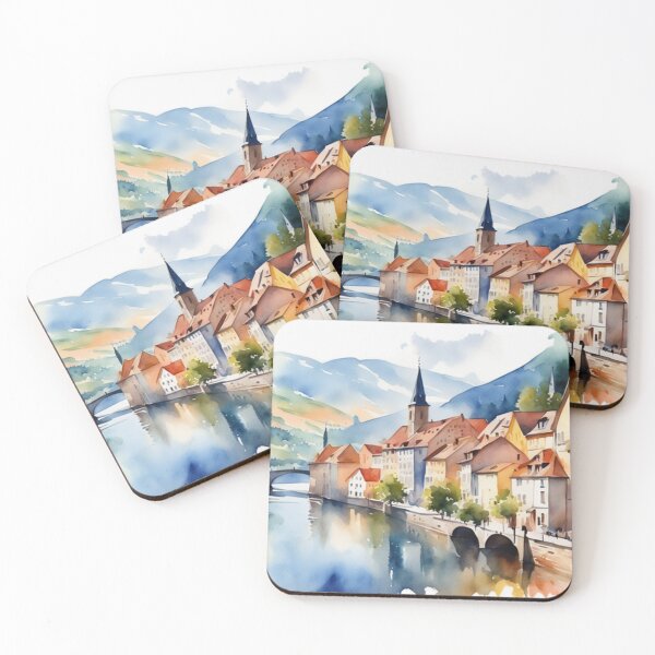 Item preview, Beautiful Watercolor Europe Landscape 23 designed and sold by Yzakreativ.
