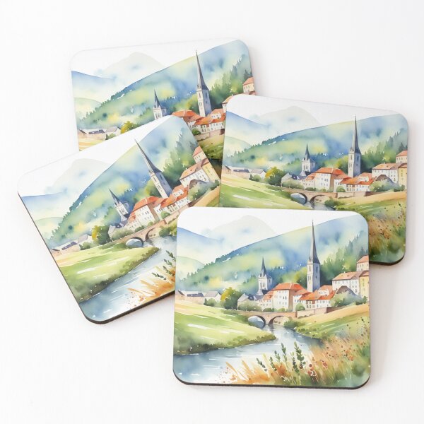 Item preview, Beautiful Watercolor Europe Landscape 24 designed and sold by Yzakreativ.