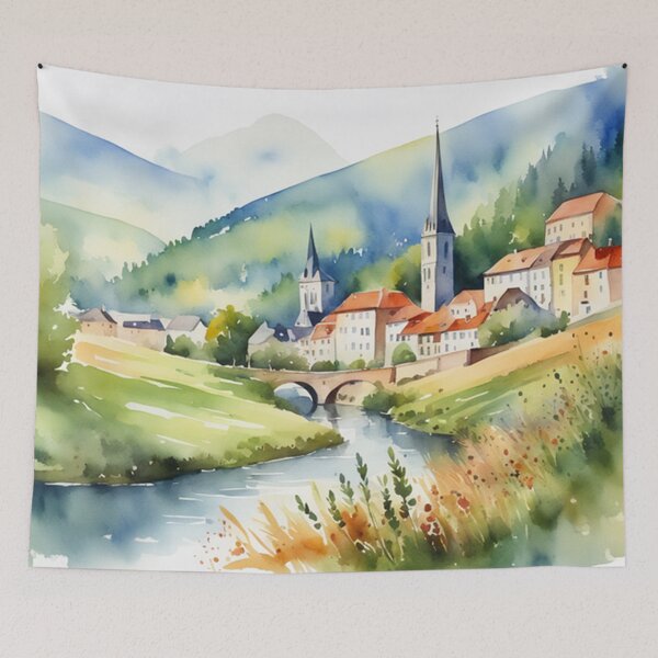 Item preview, Beautiful Watercolor Europe Landscape 24 designed and sold by Yzakreativ.
