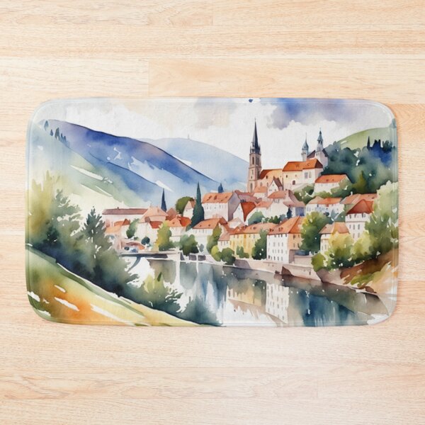 Item preview, Beautiful Watercolor Europe Landscape 26 designed and sold by Yzakreativ.