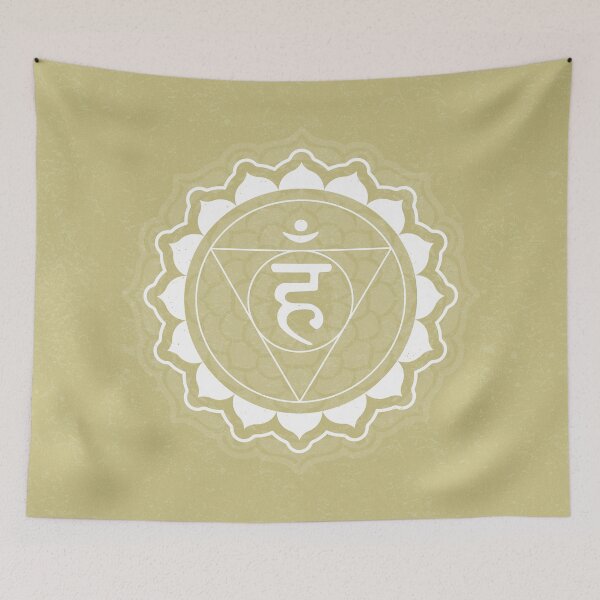Item preview, Throat Chakra Mandala - Gold + Snow designed and sold by Irene Estelle.