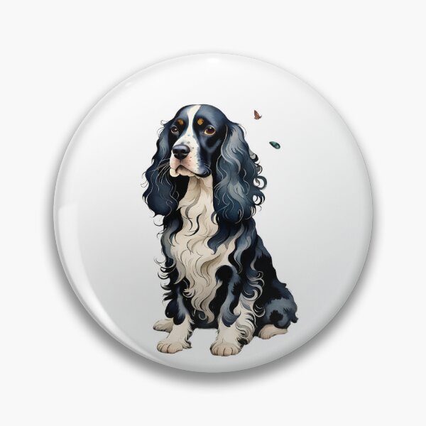 Item preview, show cocker spaniel, working cocker spaniel, Black and white English cocker spaniel designed and sold by Coolparrotgirl.
