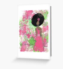 Dripping in Pink and Green Angel Greeting Card