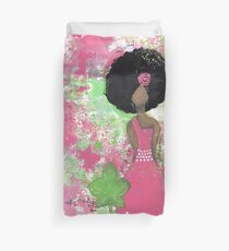 Dripping in Pink and Green Angel Duvet Cover
