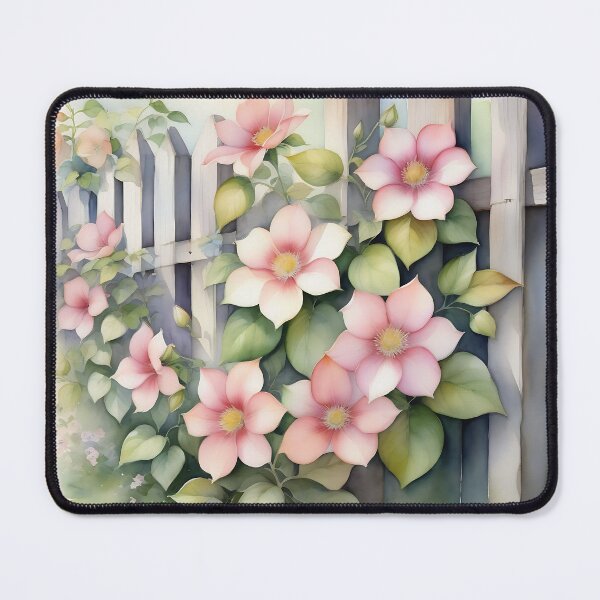 Item preview, Watercolor of climbing bindweed on a fence designed and sold by IAmagineFR.
