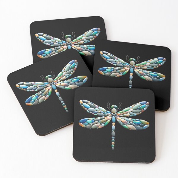 Item preview, Oceanic Palette Pebble Art Dragonfly designed and sold by MachineDesigned.