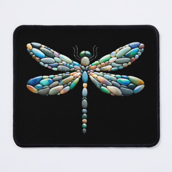 Item preview, Oceanic Palette Pebble Art Dragonfly designed and sold by MachineDesigned.