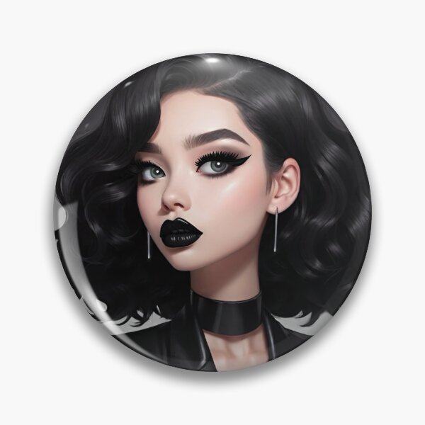 Item preview, Brunette girl black makeup designed and sold by MarisoArt.