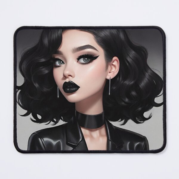 Item preview, Brunette girl black makeup designed and sold by MarisoArt.