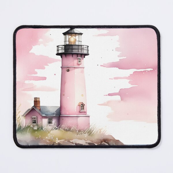 Item preview, Pink lighthouse watercolor designed and sold by Naturitude.