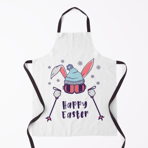 Item preview, Happy Easter from Skiing Rabbit with ski poles designed and sold by HandicraftArt.