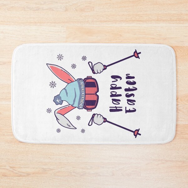 Item preview, Happy Easter from Skiing Rabbit with ski poles designed and sold by HandicraftArt.