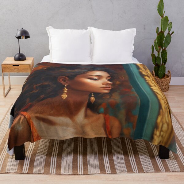 Item preview, A feminine woman looking at herself in the mirror designed and sold by TheCurlyOneArt.