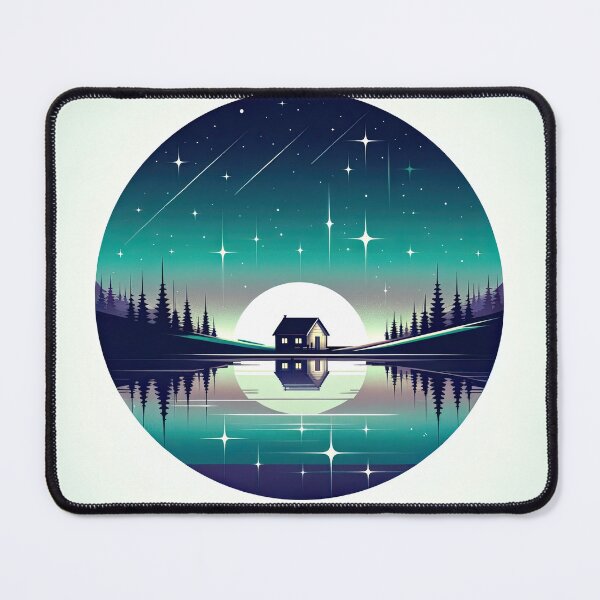 Item preview, Serene Lakeside Cabin Under Starlit Sky designed and sold by SunkenCost.