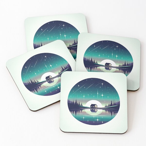 Item preview, Serene Lakeside Cabin Under Starlit Sky designed and sold by SunkenCost.