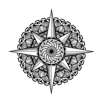 Artwork thumbnail, Compass Mandala by Rangelo