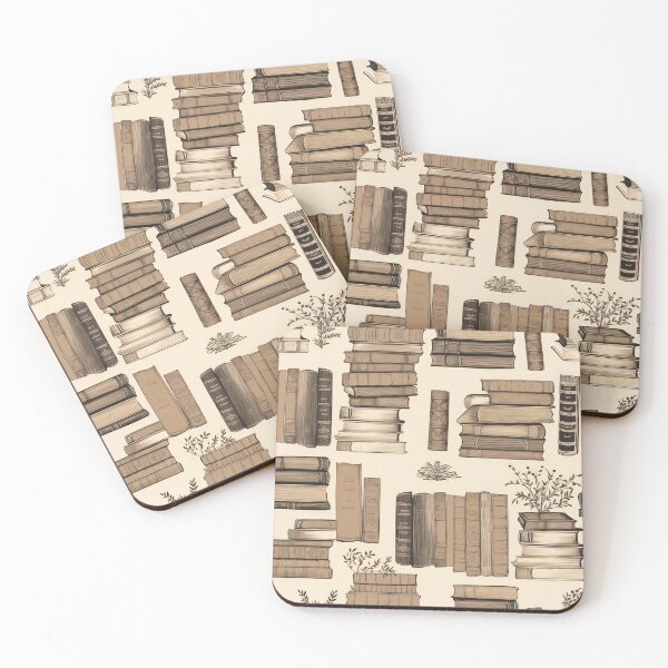 Item preview, Dark Academia. Brown Vintage Book Pattern designed and sold by InteriorRefine.