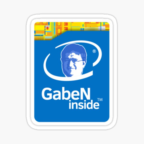 Gaben Inside Sticker - Intel Parodie (Lord Gaben Inside) Sticker