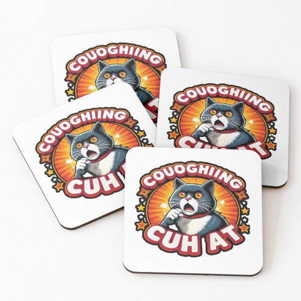 Item preview, Cat Coughing, Cuh At, Cat Lover designed and sold by CosmoLush.