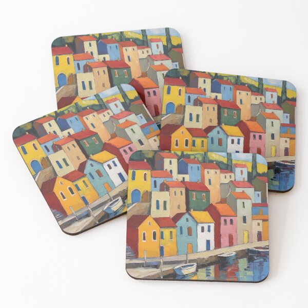 Item preview, Colourful Seaside Harbour Homes designed and sold by PixelWilderness.