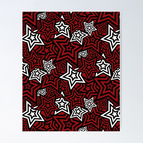 Item preview, Persona 5 Menu UI Red Stars Pattern  designed and sold by Japatonic Shop.