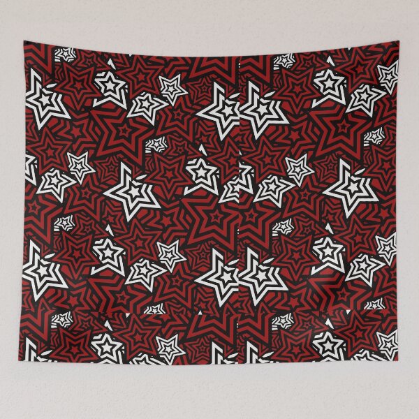 Item preview, Persona 5 Menu UI Red Stars Pattern  designed and sold by Japatonic Shop.