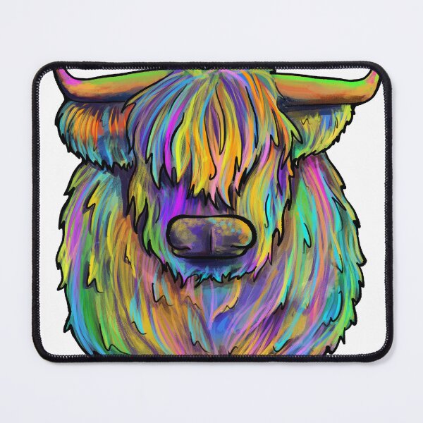 Item preview, Colourful highland cow designed and sold by Bovinae Art.
