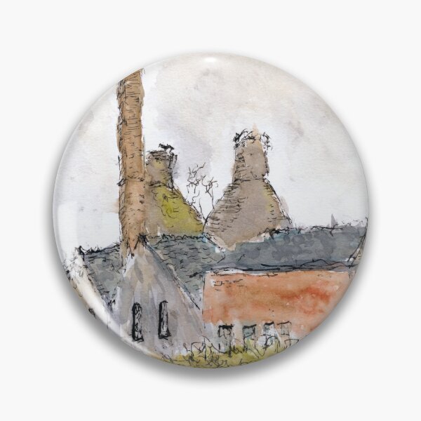 Item preview, Rainy Factory in Longton Stoke-on-Trent - Urban Sketch designed and sold by paleheather.
