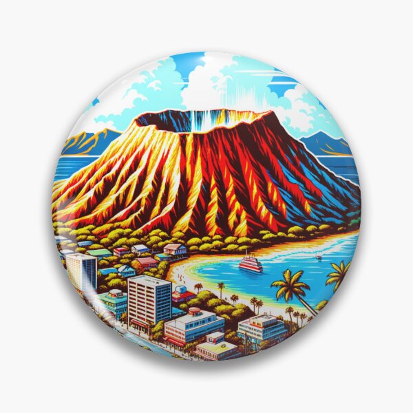 Item preview, Diamond Head Volcanic Crater in Waikiki, Oahu, HI designed and sold by HippieFarms11.
