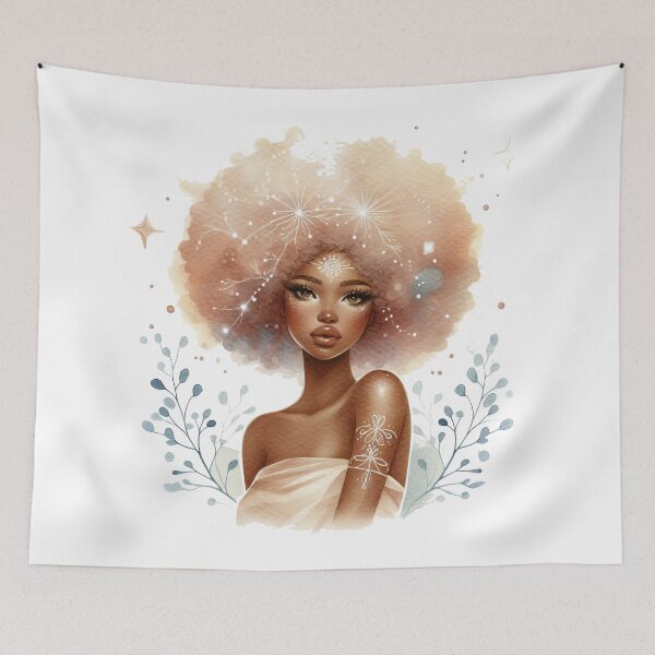 Item preview, Black woman watercolour art LIX designed and sold by My Aspian.