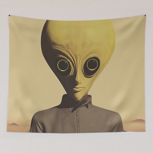 Item preview, Funny Alien Portrait Inspired by All Things Science Fiction designed and sold by HappyNouveau.