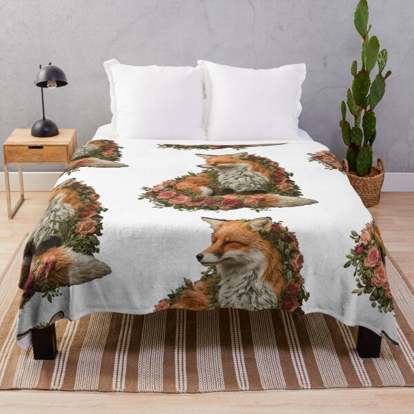 Item preview, Embroidered cutting fox in flowers. Wild Red fox designed and sold by Anastasiia Yurevych.