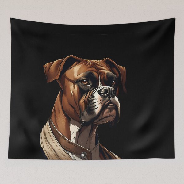 Item preview, Regal Boxer Dog Portrait Minimalist Canine Art designed and sold by ChicTrendz.