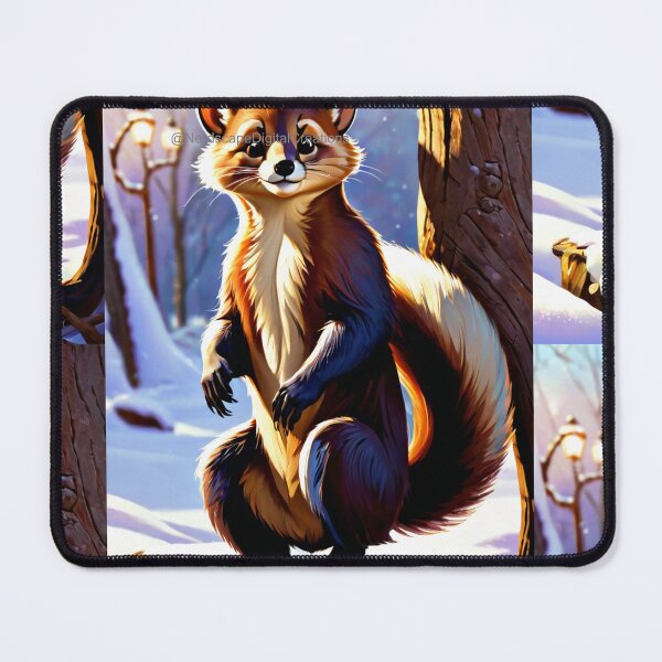 Item preview, Anthro Marten in a Winter Forest designed and sold by NerdscapeDC.
