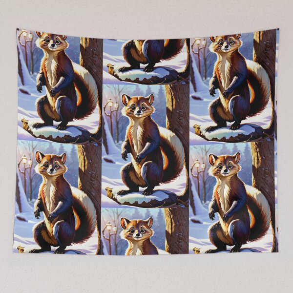 Artikelvorschau, Anthro Marten in a Winter Forest entworfen und verkauft von NerdscapeDC.