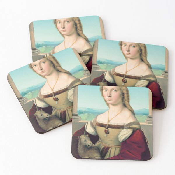 Item preview, Raffaello Sanzio // Young Woman With Unicorn art poster designed and sold by 33ll.