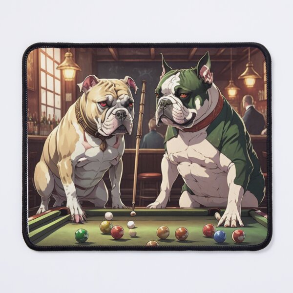 Item preview, Pitbull and Bulldog Playing Pool designed and sold by Nikki-Designz.