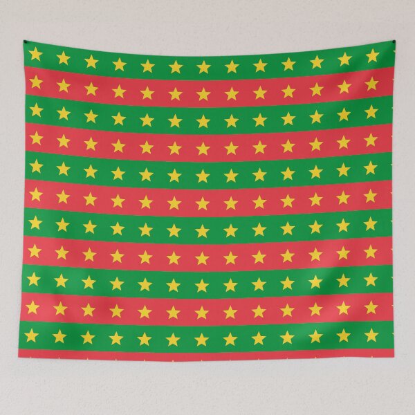 Item preview, Red Green Yellow Star Burkina Faso Flag French Language Ouagadougou Sahel Region African Patriotic Pattern designed and sold by PenguinForests.