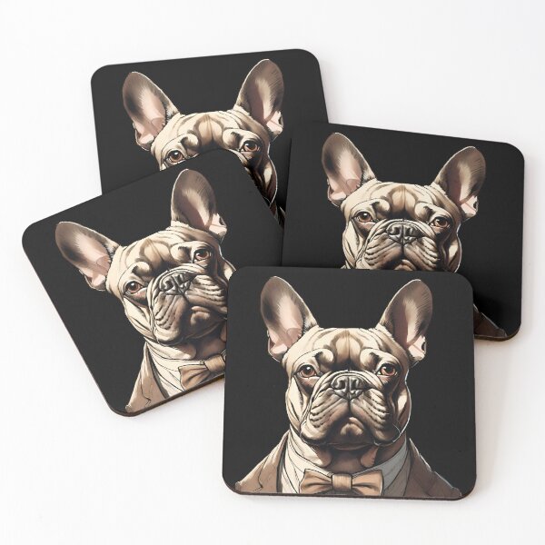 Item preview, Elegante retrato de Bulldog Francés, sofisticación canina atemporal designed and sold by ChicTrendz.