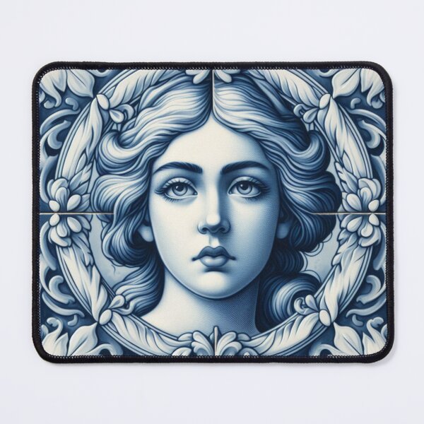 Item preview, Delft Tile With Woman Face No.2 designed and sold by ArtNook777.
